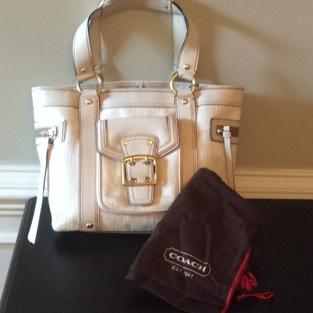 Coach Signature Linen Tote